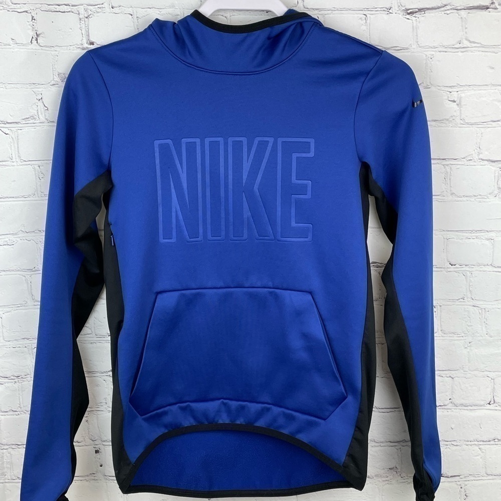 Nike Therma-Fit Pull Over Hoodie Sweatshirt Blue/Black Size XS